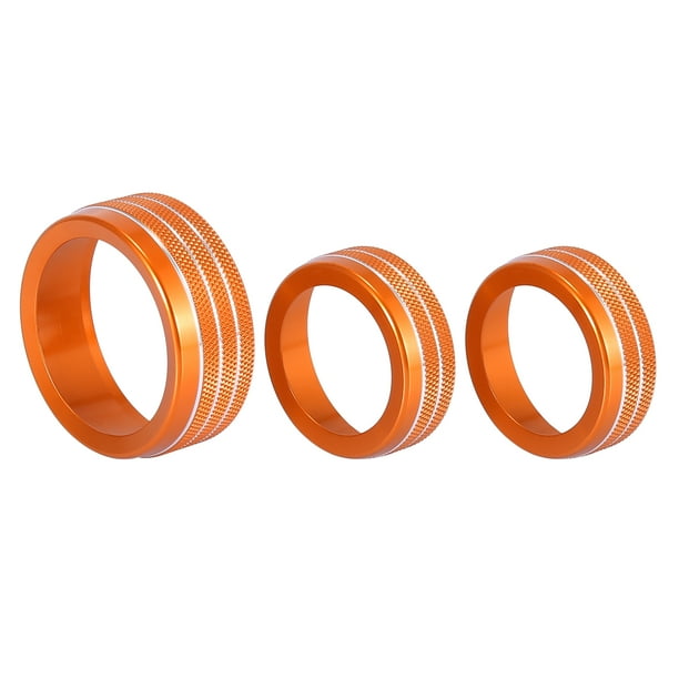 X AUTOHAUX 3pcs Orange Aluminium Alloy Car Air Conditioner Knob Trim Ring Cover Switch Knob Ring Button Cover for Dodge Challenger 2015-2020 X AUTOHAUX 3pcs Orange Aluminium Alloy Car Air Conditioner Knob Trim Ring Cover Switch Knob Ring Button Cover for Dodge Challenger 2015-2020